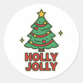 Holly Jolly Ronde Sticker