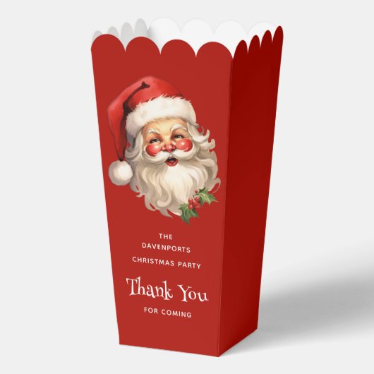 Holly Jolly Santa Claus Retro Kerstmis Bedankt Bedankdoosjes (Voorkant)