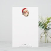 Holly Jolly Santa Claus Retro Kerstmis Briefpapier (Staand voorkant)