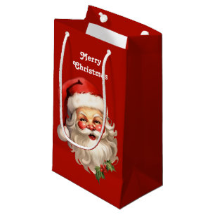 Holly Jolly Santa Claus Retro Kerstmis Klein Cadeauzakje