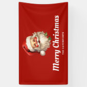 Holly Jolly Santa Claus Retro Kerstmis Spandoek (Verticaal)
