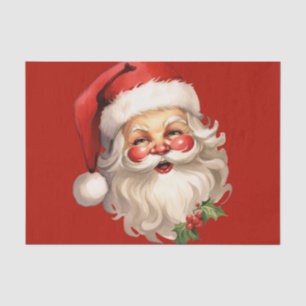 Holly Jolly Santa Claus Retro Kerstmis Tissuepapier