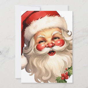 Holly Jolly Santa Claus Retro Style Kerstmis Feestdagenkaart