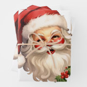 Holly Jolly Santa Claus Retro Style Kerstmis Inpakpapier Vel (In situ)