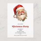 Holly Jolly Santa Claus Retro Style Kerstmis Uitnodiging Briefkaart (Voorkant)