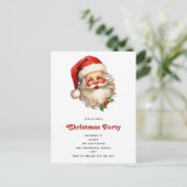 Holly Jolly Santa Claus Retro Style Kerstmis Uitnodiging Briefkaart (Staand voorkant)