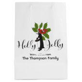 Holly Jolly Schattige Funny Penguin Christmas Medium Cadeauzakje (Achterkant)