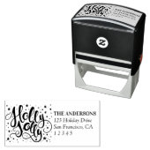 Holly Jolly Script Custom Holiday-adres Zelfinktende Stempel (In situ)