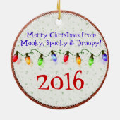 Holly Jolly Snowman CUSTOM Keramisch Ornament (Achterkant)