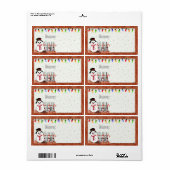 Holly Jolly Snowman NOM DU PARTI ÉTIQUETTES (Feuille entière)