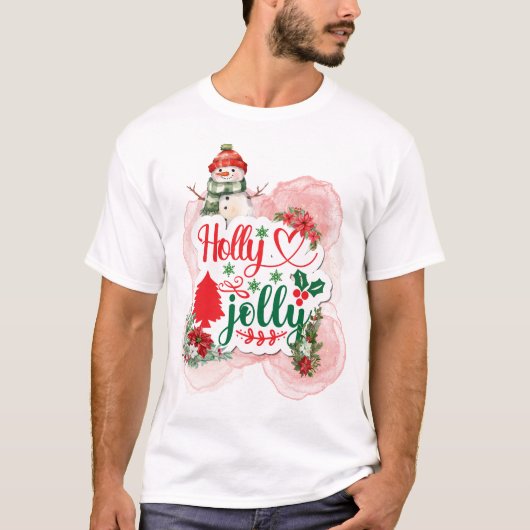 Holly Jolly Snowman T-shirt (Voorkant)