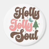 Holly Jolly Soul Retro Groovy Kerst Feestdagen Magneet (Voorkant)