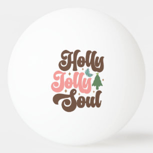 Holly Jolly Soul Retro Groovy Kerst Feestdagen Pingpongballen