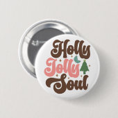 Holly Jolly Soul Retro Groovy Kerst Feestdagen Ronde Button 5,7 Cm (Voorkant /achterkant)
