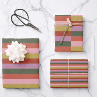 Holly Jolly Stripes Inpakpapier Vel