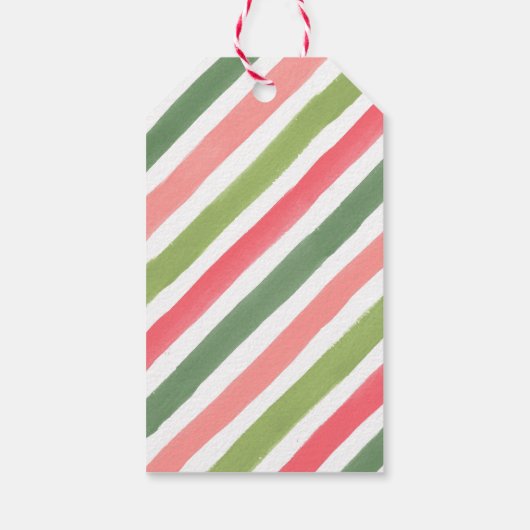 Holly Jolly Stripes kerstcadeaus Cadeaulabel (Achterkant)