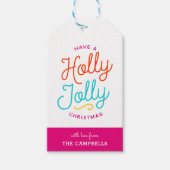Holly Jolly Stripes kerstcadeaus Cadeaulabel (Voorkant)