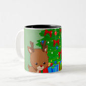 Holly Jolly Tweekleurige Koffiemok (Voorkant links)