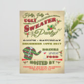 Holly Jolly Ugly Sweater Fête Invitation (Debout devant)