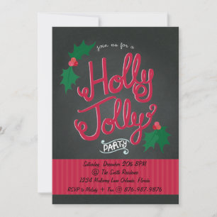 Holly Jolly Uitnodiging voor kerstfeestdagen