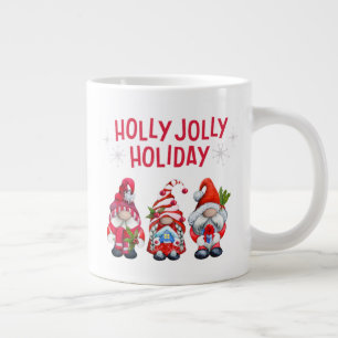 Holly Jolly Vakantie Gnomen Whimsical Kerstmis Extra Grote Beker