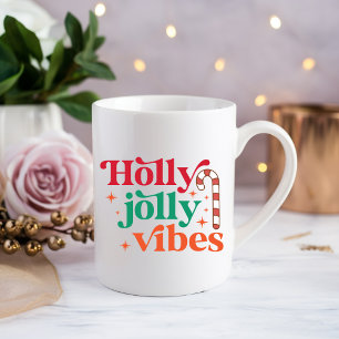 Holly jolly vibes Boire du café Mug