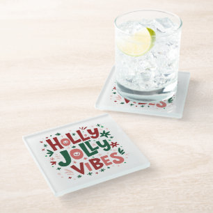 Holly Jolly Vibes Christmas Onderzetter