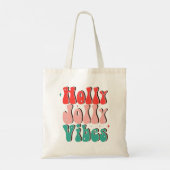Holly Jolly Vibes Groovy Christmas.Retro Groovy Ho Tote Bag (Achterkant)