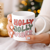 Holly Jolly Vibes Groovy Retro Kerstmis Koffiemok
