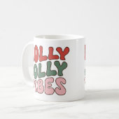 Holly Jolly Vibes Groovy Retro Kerstmis Koffiemok (Voorkant links)