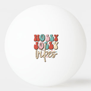 Holly Jolly Vibes Retro Groovy Kerst Feestdagen Pingpongballen