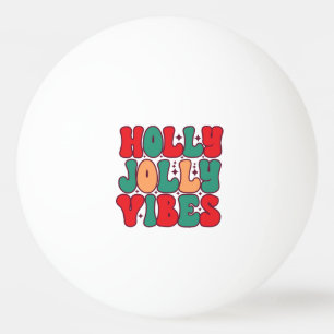 Holly Jolly Vibes Retro Groovy Kerst Feestdagen Pingpongballen