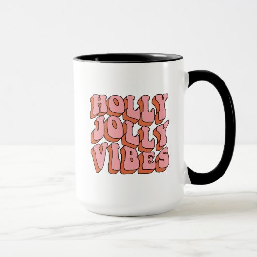 Holly Jolly Vibes - Retro Holiday Cheer Mok (Rechts)