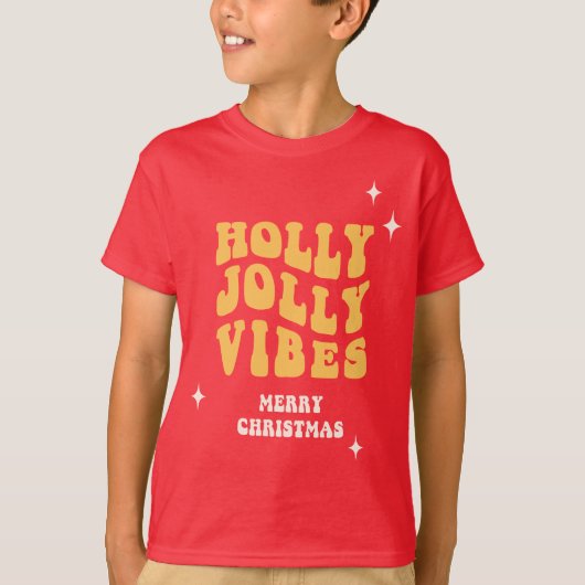 Holly Jolly Vibes - Vrolijk kerstfeest T-shirt (Voorkant)