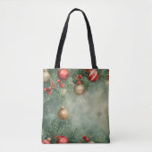Holly Jolly Waterverf Canvas tas (Voorkant)