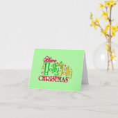Holly Jolly Wenskaart met kerstmis Kaart (Gele Bloem)