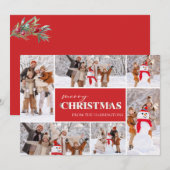 Holly Joyer Noël Photo Collage Carte photo (Devant / Derrière)