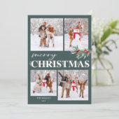 Holly Joyeux Carte photo de Noël (Debout devant)