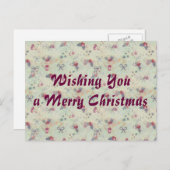 Holly, Kersen en Bogen Kerst briefkaart (Voorkant / Achterkant)