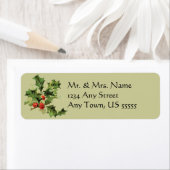 Holly Kerst Vakantie Adresetiketten Etiket (Insitu)