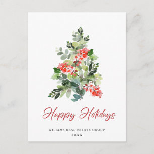Holly kerstboom Corporate Greeting Holiday Briefkaart