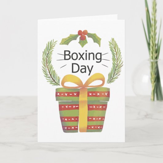holly kerstboxing day feestdagen kaart (Voorkant)
