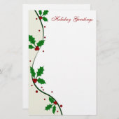 Holly kerstfeestartikelen briefpapier (Voorkant / Achterkant)