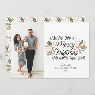 Holly-kerstfoto Feestdagenkaart