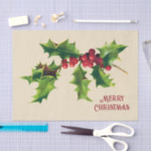  Holly kerstgroet Tissuepapier (Craft)