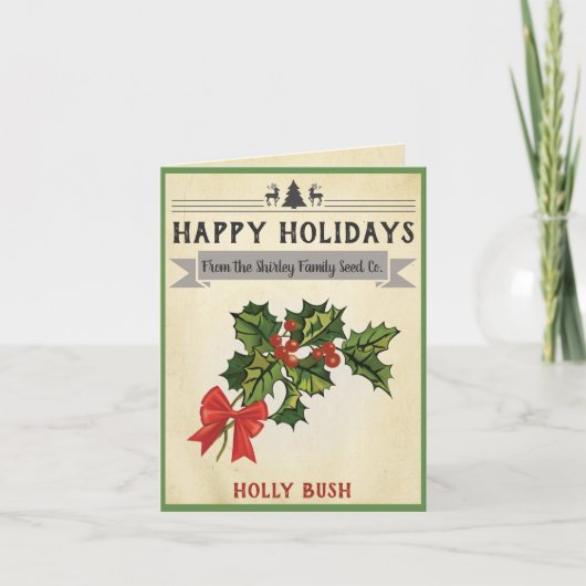  Holly-kerstkaart Feestdagen Kaart (Voorkant)