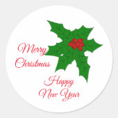 Holly Kerstmis Classic Round Sticker (Voorkant)