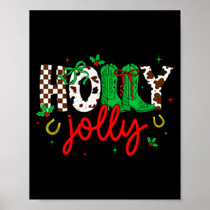 Holly Kerstmis Jolly Coquette Kerstmis Westerse Co Poster