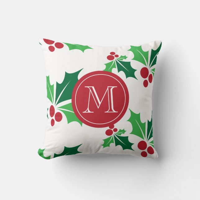 Holly Kerstmis Kussen (Voorkant)