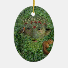 Holly King Green Man Pagan Wiccan Keramisch Ornament